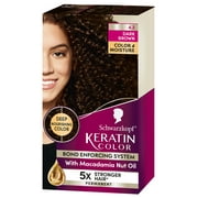 Schwarzkopf Keratin Color, Color & Moisture Permanent Hair Color Cream, 4.2 Dark Brown