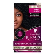 Schwarzkopf Keratin Hair Dye 1.0 Black Onyx, Permanent Hair Color, 1 Use