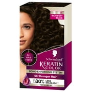 Schwarzkopf Keratin Color Permanent Hair Color, 2.6 Rich Soft Black, 1 Application - Salon Inspired Permanent Hair Dye, for up to 80% Less Breakage vs Untreated Hair and up to 100% Gray Coverage
