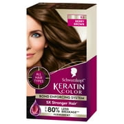 Schwarzkopf Keratin Color Permanent Hair Color, 5.3 Berry Brown, 1 Application - Salon Inspired Permanent Hair Dye, for up to 80% Less Breakage vs Untreated Hair and up to 100% Gray Coverage