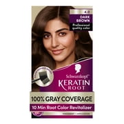 Schwarzkopf Keratin Color Root Permanent Hair Color Kit, Dark Brown, 1 Use