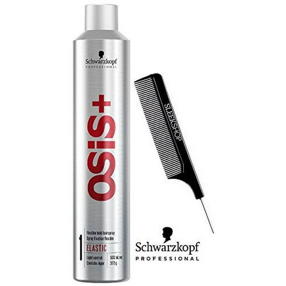 Schwarzkopf OSIS + ELASTIC Finish 1 Flexible Hold Hairspray, LIGHT w/ Comb - 15 oz/430 g