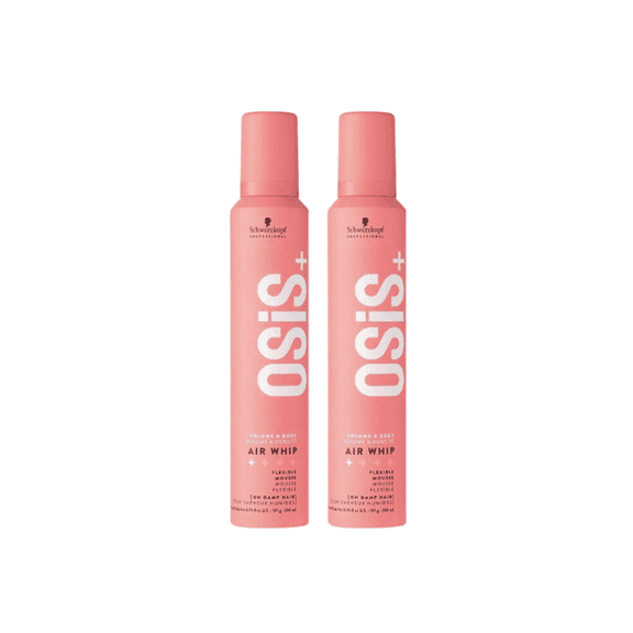 Schwarzkopf Osis Air Whip Volume and Hold Flexible Foam 200ml | Moist Hair Feel, Heat Protection 2 Pack