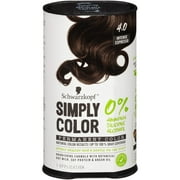 Schwarzkopf Simply Color Hair Color 4.0 Intense Espresso, 1 Application - Permanent Hair Dye for Healthy Looking Hair without Ammonia or Silicone, Dermatologist Tested, No PPD & PTD