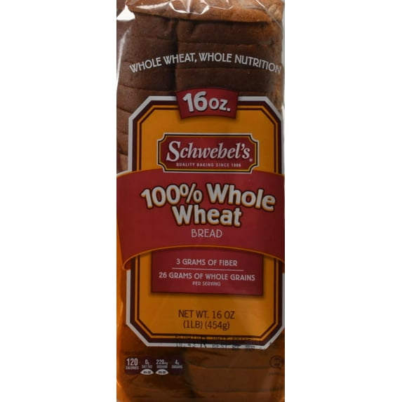 Schwebel Baking 100% Whole Wheat Bread, 16oz