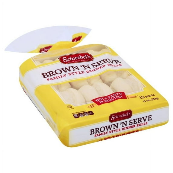 Schwebel's Brown N Serve Split Top Dinner Rolls, 15 oz