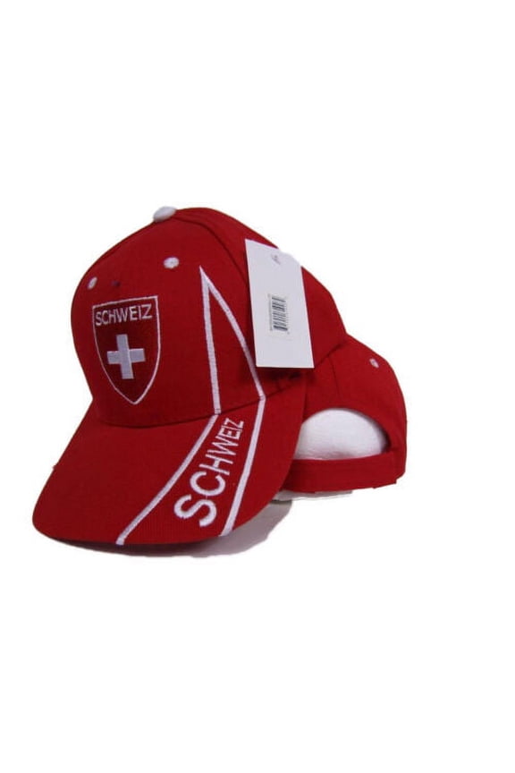 Schweiz Switzerland Red Baseball Hat Cap 3D embroidered