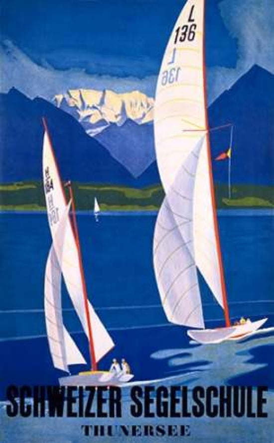 Schweizer Segelschule Canvas Art - Otto Baumberger (12 x 18)