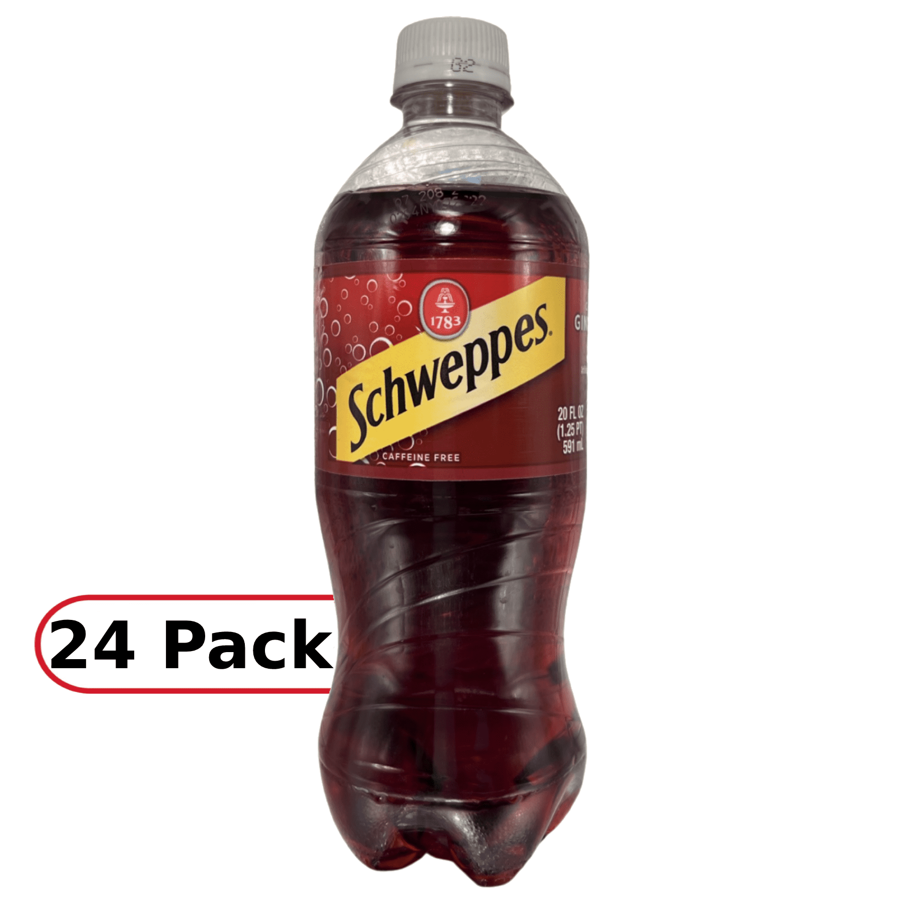 Schweppes Dry Grape Ginger Ale, 20 Fl Oz Bottles, 24 Pack
