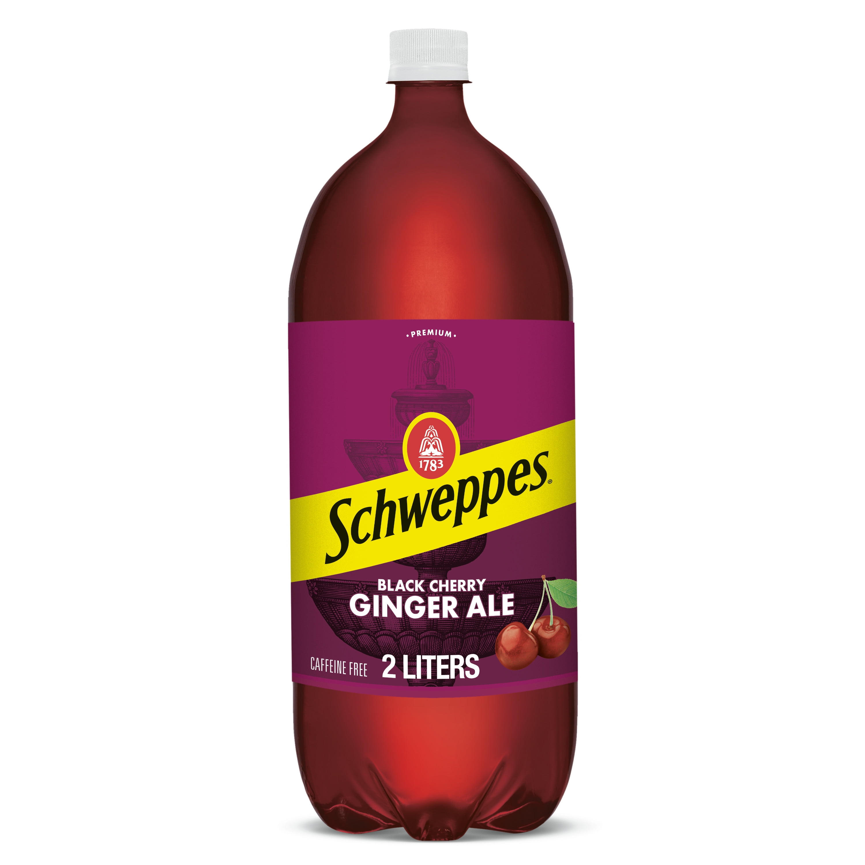 Schweppes Caffeine Free Black Cherry Ginger Ale Soda Pop, 2 L, Bottle ...