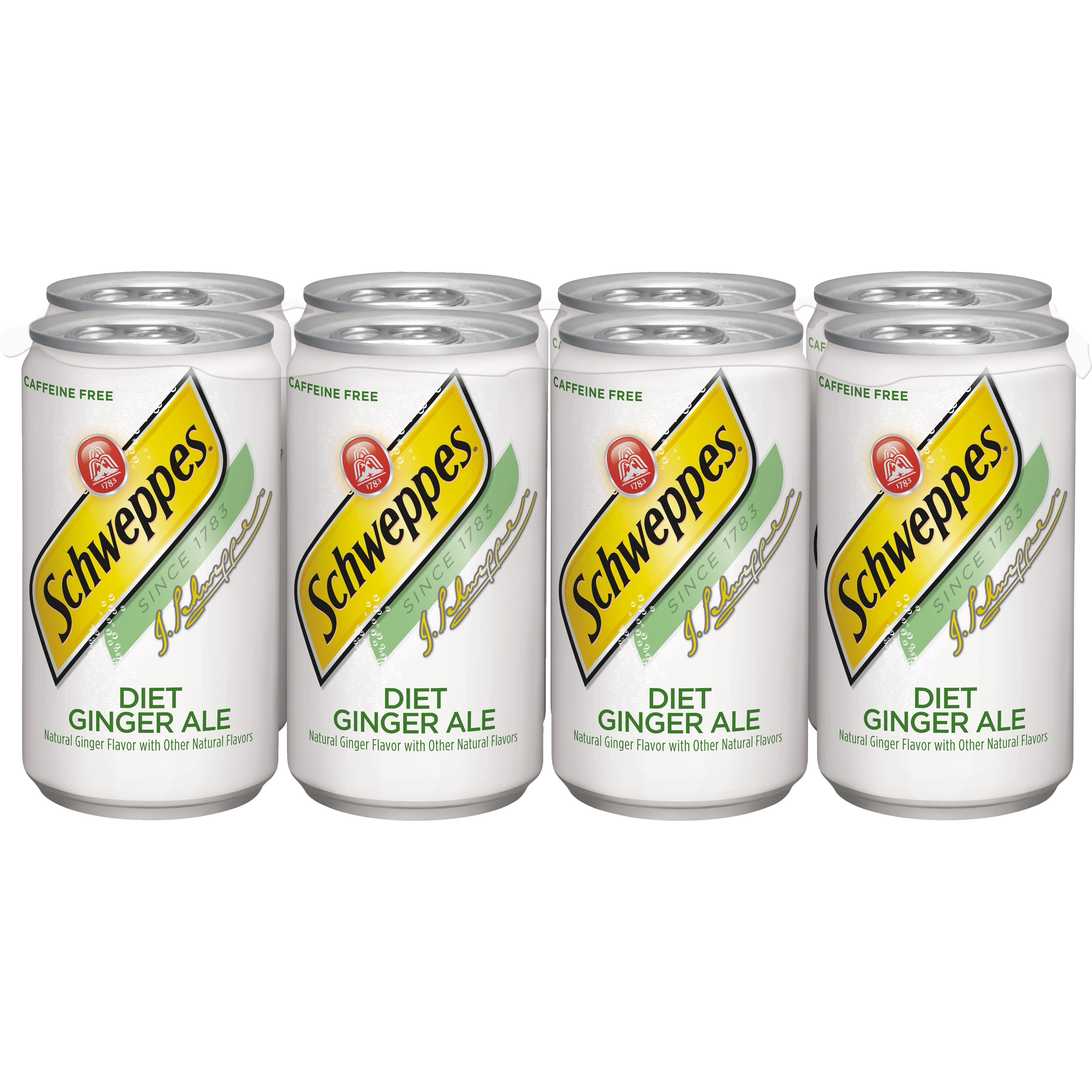 Schweppes Caffeine-Free Diet Ginger Ale, 7.5 Fl. Oz., 8 Count