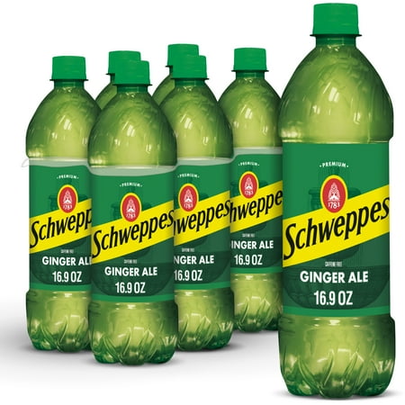 Schweppes Caffeine Free Ginger Ale Soda Pop, 16.9 fl oz, 6 Pack Bottles