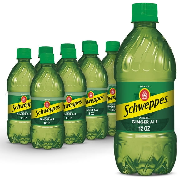 Schweppes Caffeine Free Ginger Ale Soda Pop, 12 fl oz, 8 Pack Bottles