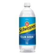 Schweppes Caffeine Free Club Soda, 1 L, Bottle