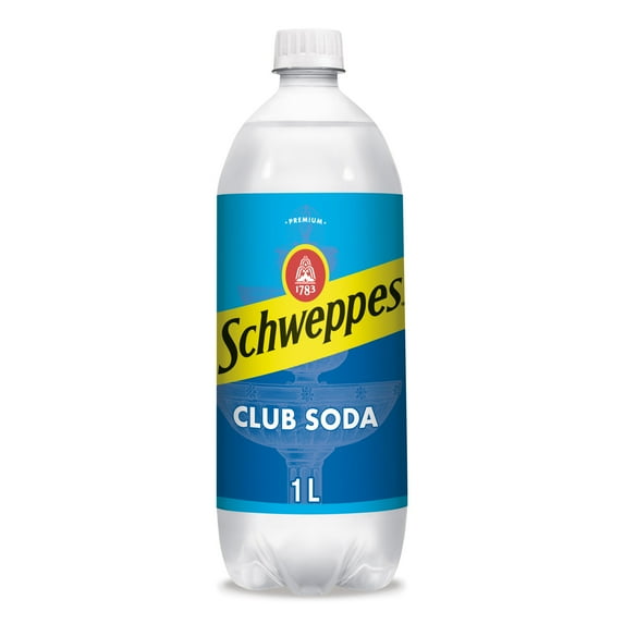Schweppes Caffeine Free Club Soda, 1 L, Bottle