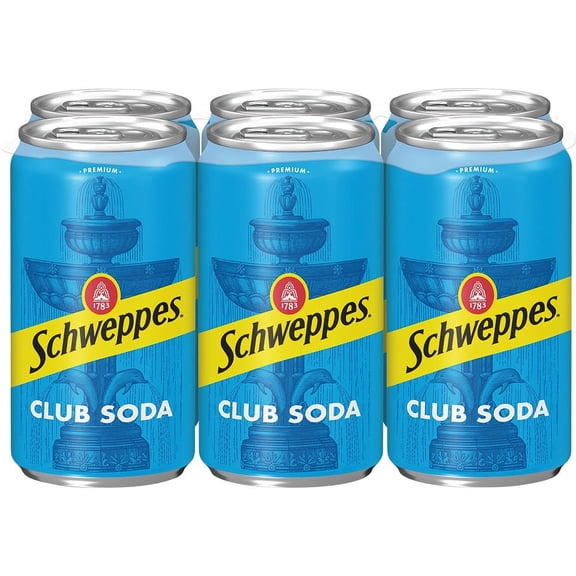 Schweppes Club Soda, Premium  7.5 fl oz 6 Cans
