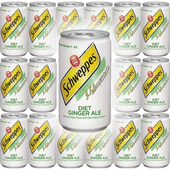 Schweppes Diet , 7.5 Fl Oz Mini Can (Pack of 18, Total of 135 Oz)