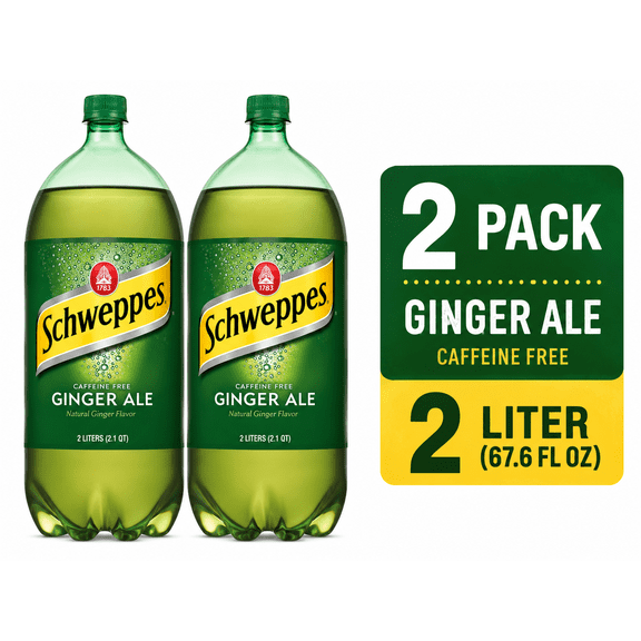 Schweppes Ginger Ale Caffeine Free Natural Ginger Flavor 2 Pack 2 Liter