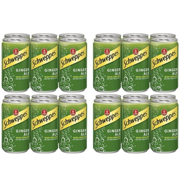 Schweppes Ginger Ale Soda, 7.5 Fl Oz Can (Pack of 24, Total of 180 Oz) (Mini Ginger Ale)