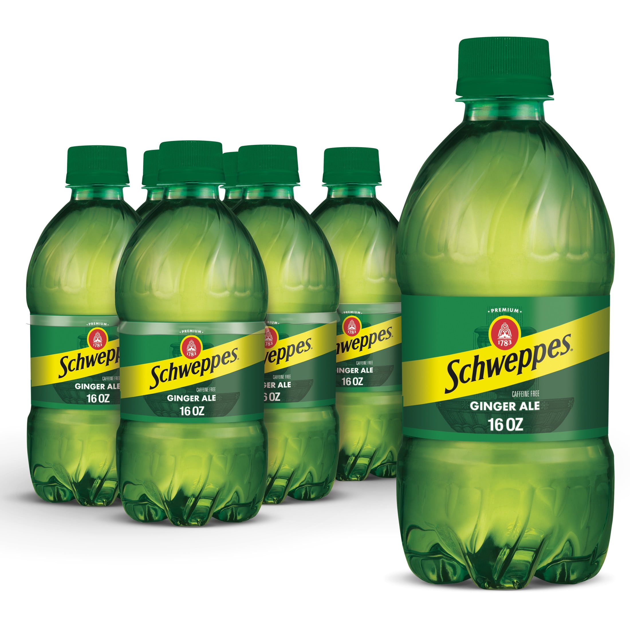 Schweppes Caffeine Free Ginger Ale Soda Pop, 16 fl oz, 6 Pack Bottles