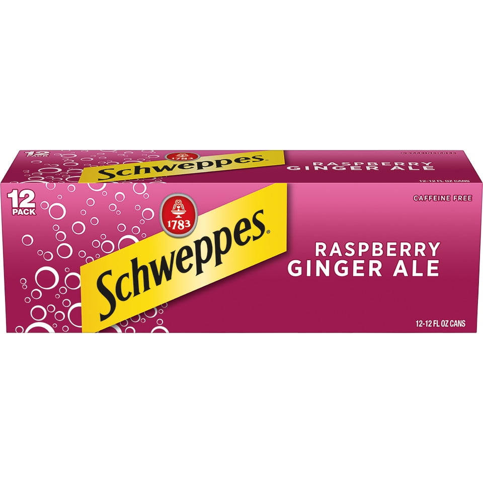 Schweppes Raspberry Ginger Ale Soda, 12 fl oz cans, 12 pack