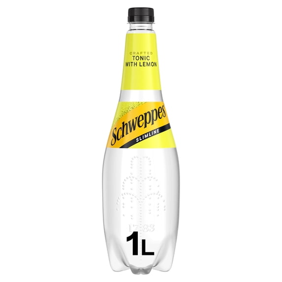 Schweppes Slimline Tonic Water With Lemon Zest 1L, Imported from Britain