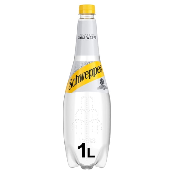 Schweppes Soda Water 1 Litre, Imported from Britain