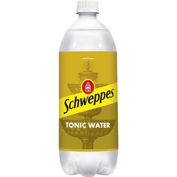 (4 pack) Schweppes Caffeine Free Tonic Water, 1 L, Bottle