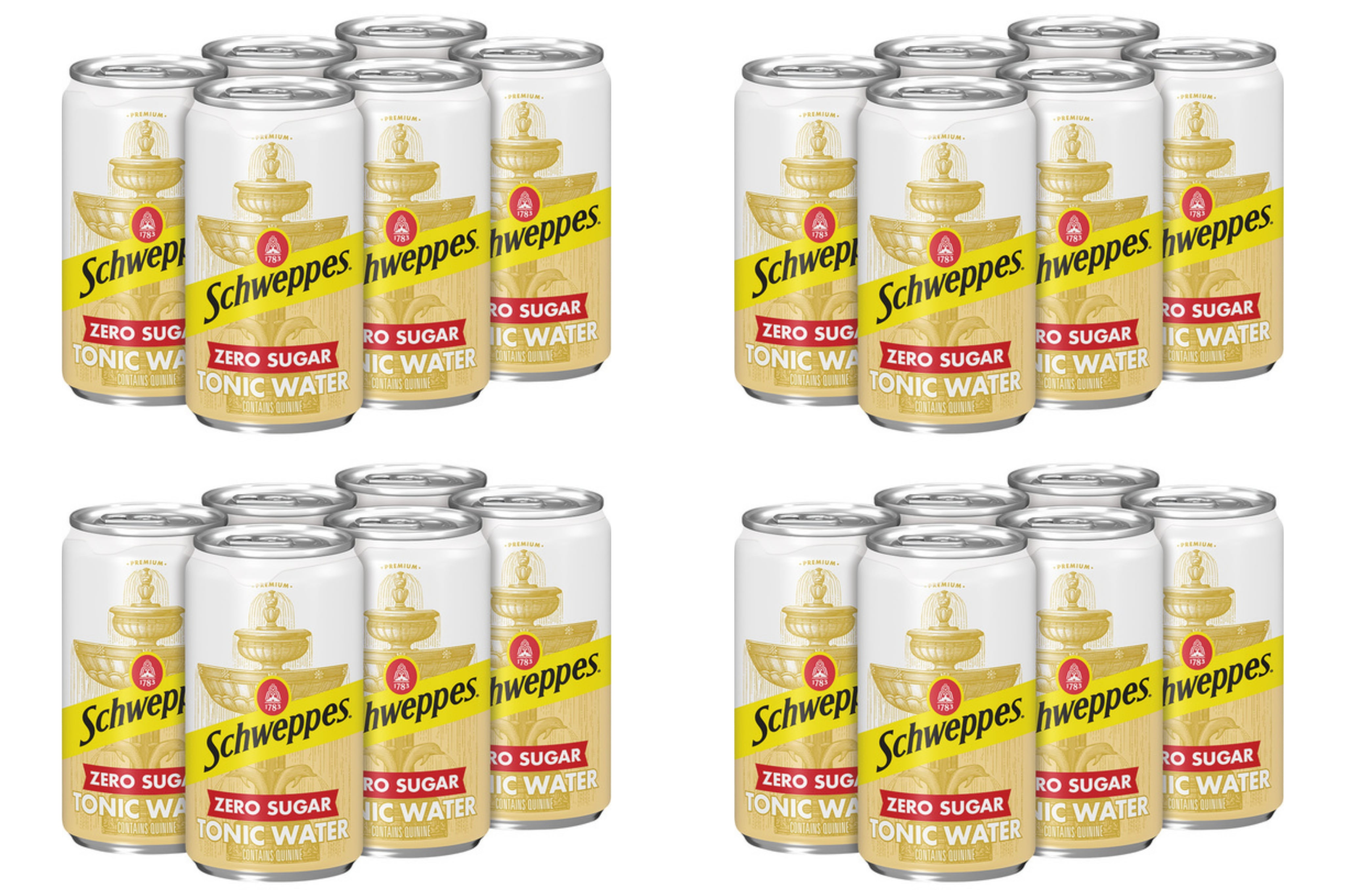 Schweppes Zero Sugar Tonic Water, Mini Cans, 7.5 oz, 24 Cans (Zero