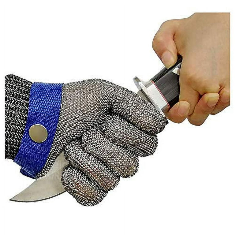 Cut Resistant Gloves-Stainless Steel Wire Metal Mesh Butcher Safety Work  Gloves for Meat Cutting, fishing (M 2PCS)