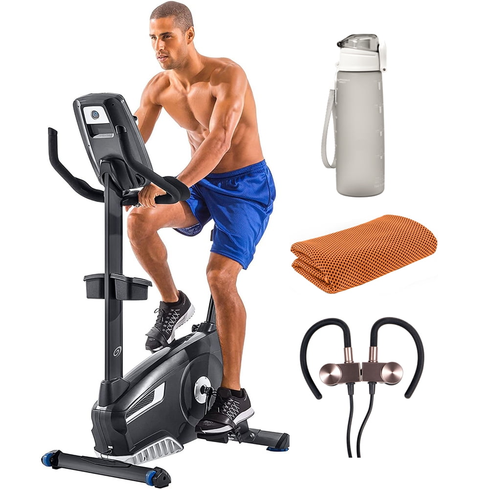 Schwinn 100653 Nautilus U618 Upright Bike Bundle with 32 oz Leakproof BPA Free Water Bottle