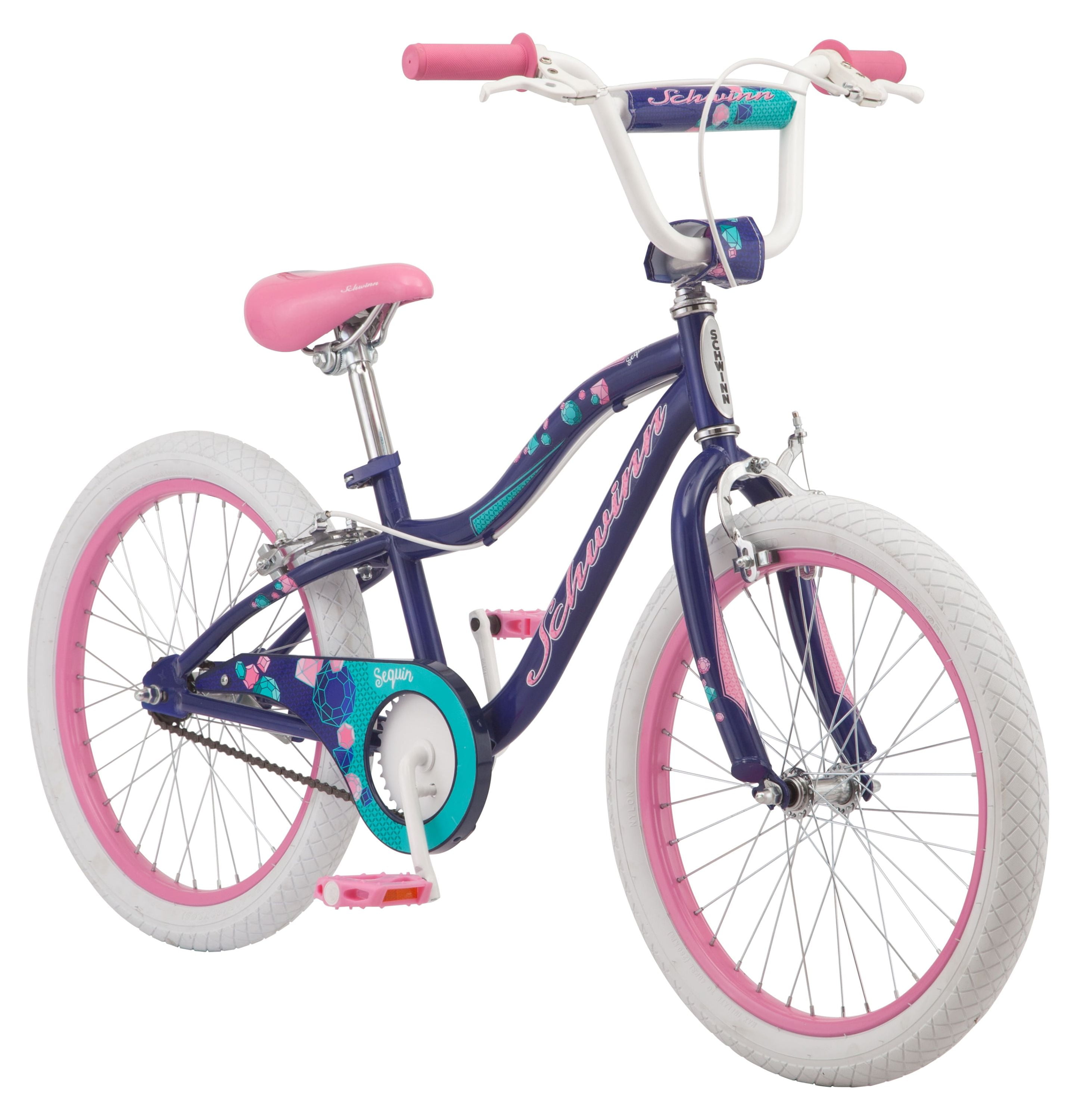 Schwinn 20 in. Sequin Kids Bike, Single Speed, Girls, Blue / Pink