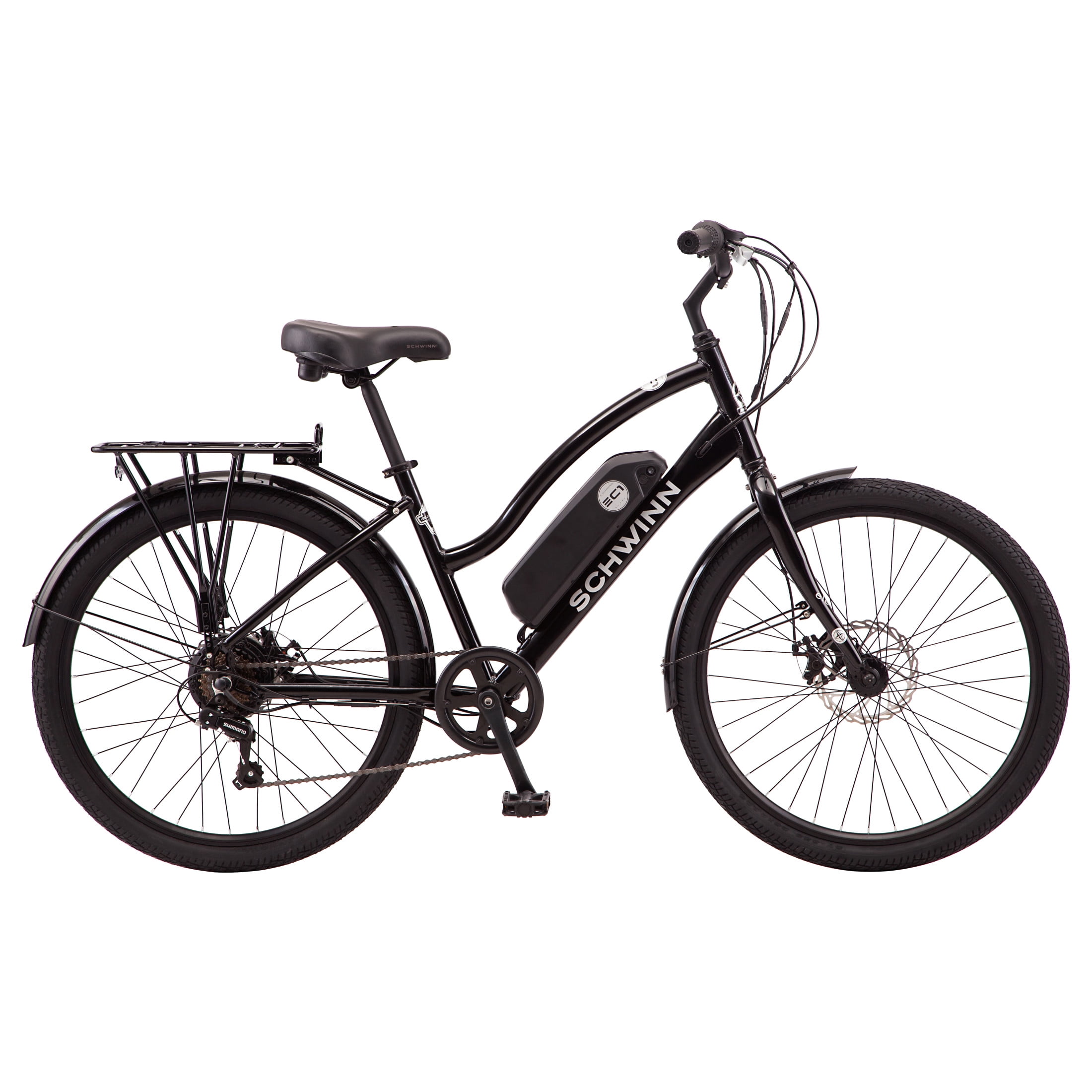 Schwinn 26 EC1 Electric Cruiser Bike for Adults 7 Speeds 250w Motor Black Ebike Walmart
