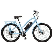 Schwinn 26" EC1 Electric Cruiser Bike for Adults, 7 Speeds, 250w Motor, Blue Ebike