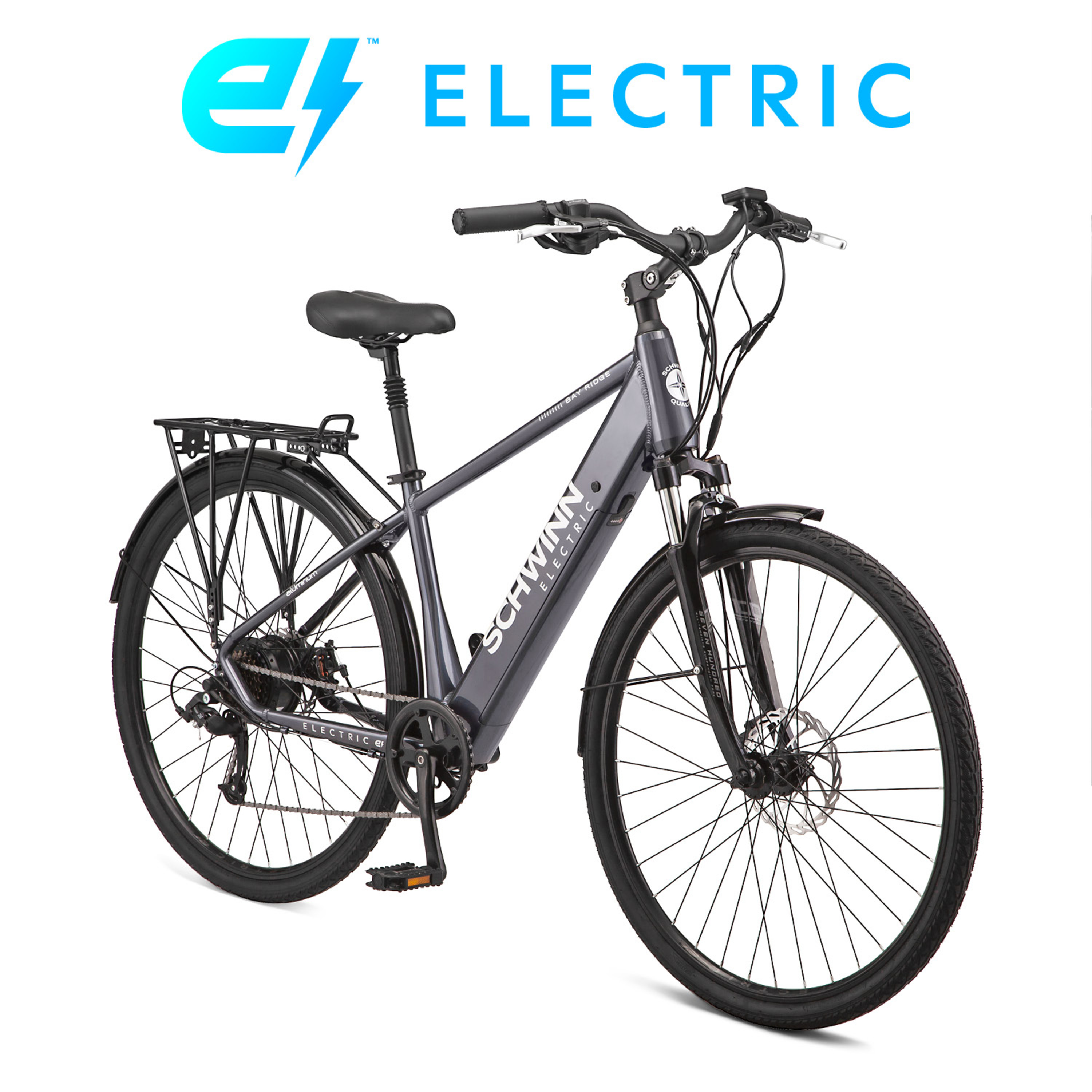 Schwinn 26" EC1 Low Step Cruiser Electric Bike for Adults, 7 Speeds