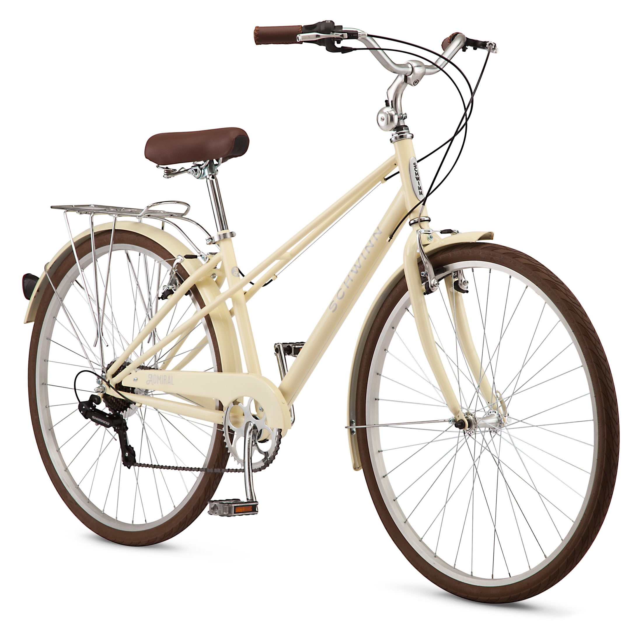 Schwinn Admiral 700c Comfort Commuter Hybrid Bike 7 Speed Unisex Cream Walmart