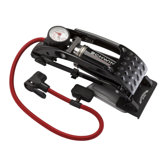 Schwinn Air Base Plus Foot Pump for Bike Tires, 120 PSI, Black