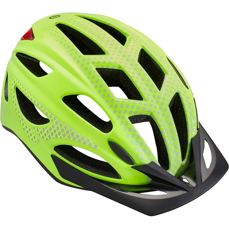Schwinn Beam LED Lighted Bike Helmet with Reflective Design for Adults Featuring 360 Degree Comfort System with Dial Fit Adjustment Viz Yellow