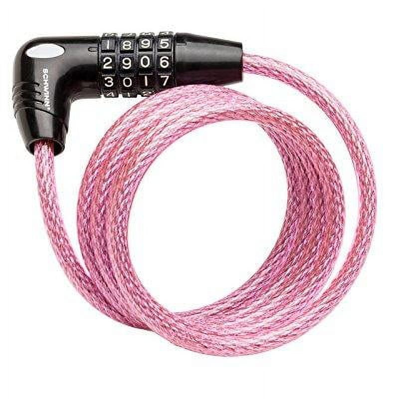 Schwinn - Brandclub - Schwinn Bike Lock, Security Level 1, Combination Lock,  5 Foot , Pink