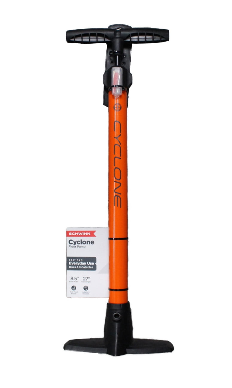 Schwinn Cycling Cyclone Tire Floor Pump Orange High Pressure 120