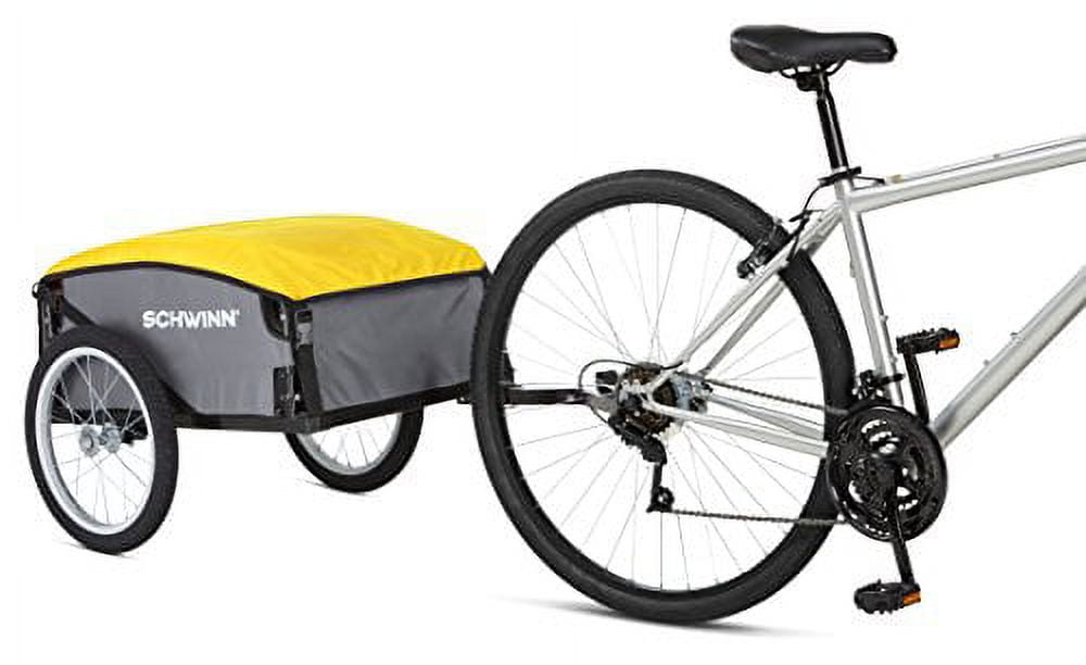 Schwinn Day Tripper Cargo Bike Trailer Folding Frame Quick Release Wheels Yellow Grey