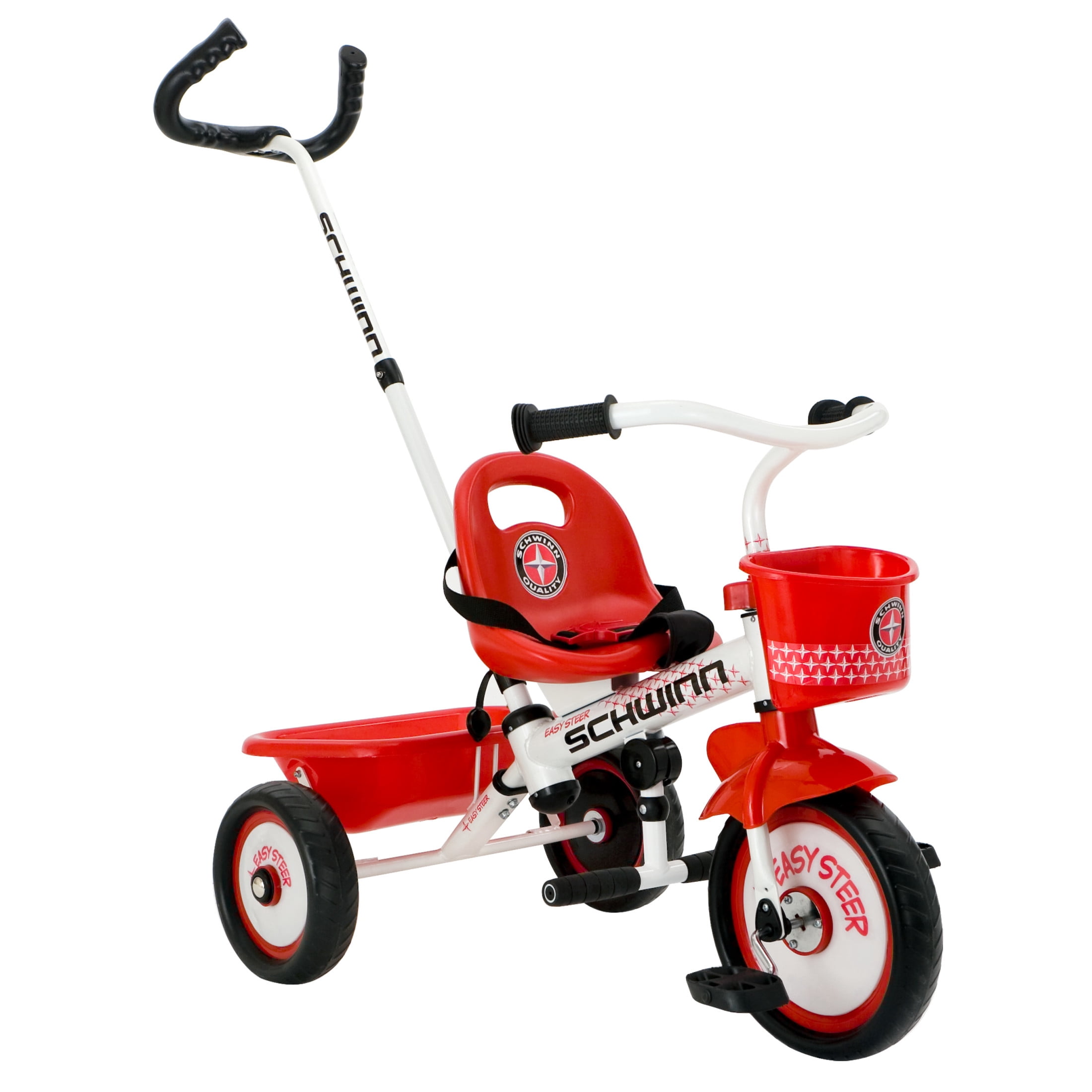 Schwinn Easy Steer Tricycle Schwinn Tricycle With Push Handle Schwinn, Roadster Classic Tricycle, 12" Front Wheel, Orange