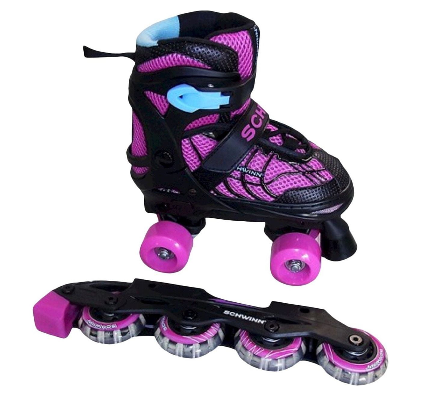Schwinn Switcher Girls 2 in 1 Quad/Inline Skates Combo Adjustable Kids Sizes 14