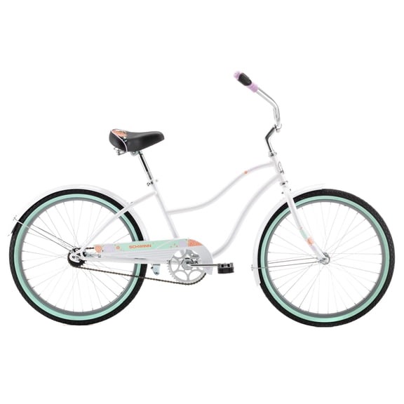 Schwinn Legacy Cruiser Bike, 24 Inch Wheel, Single Speed, White