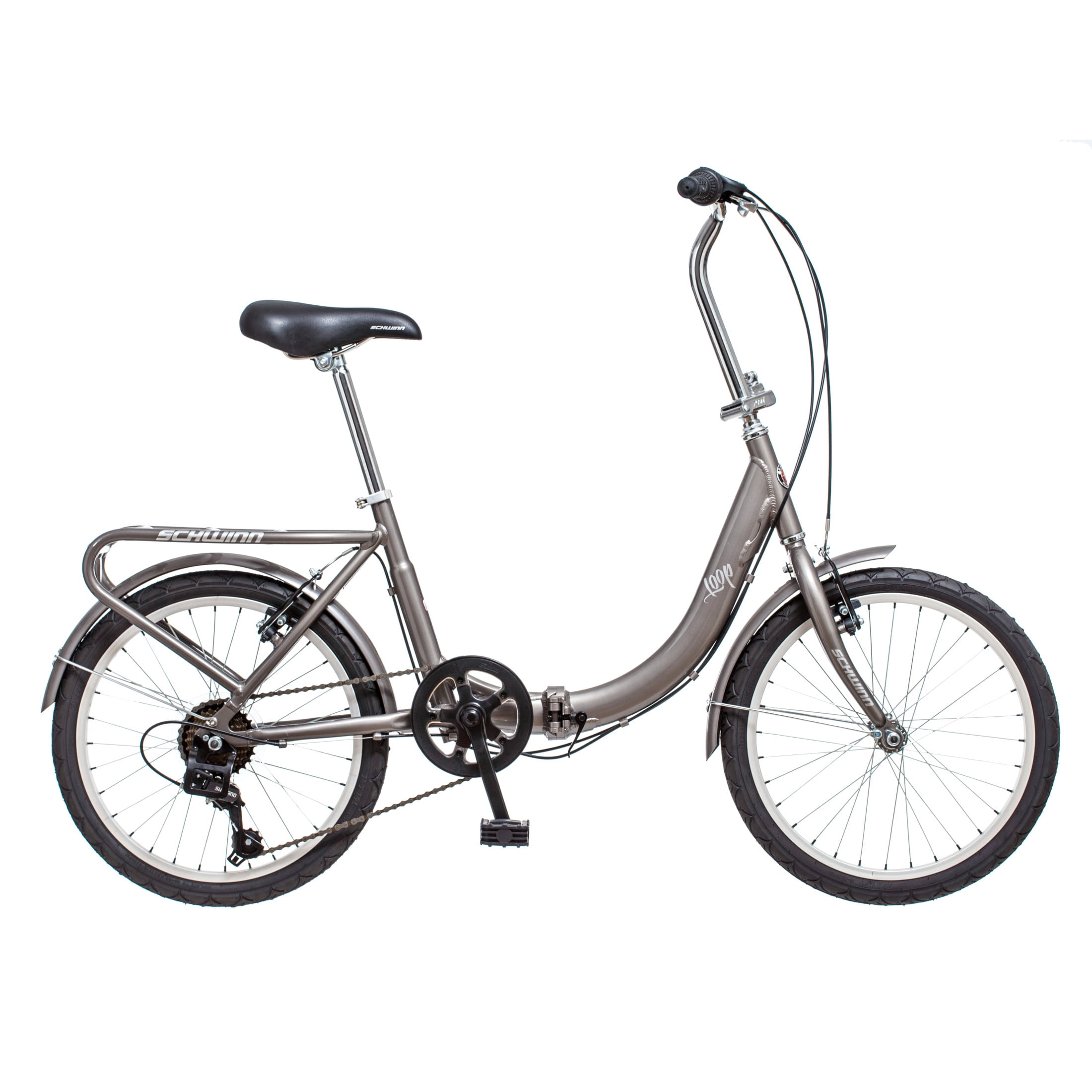 Schwinn Loop Folding Bike, 20 Inch Wheel, Ages 14+, Titanium Schwinn Loop Folding Bike, 20 Inch Wheel, Ages 14+, Titanium