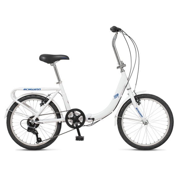 Schwinn Loop Folding Bike, 20 Inch Wheel, Ages 14+, White