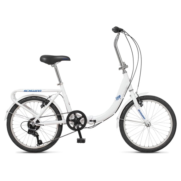 Schwinn Loop Folding Bike, 20 Inch Wheel, Ages 14+, White