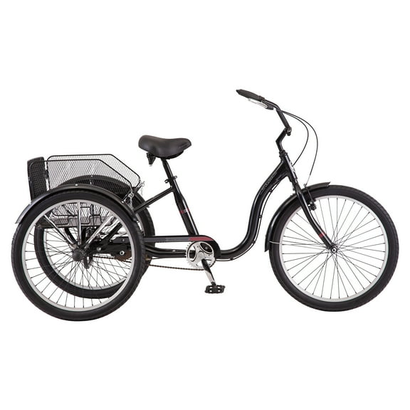 Schwinn Mackinaw Men's/Women's 24" Adult Tricycle with Basket, Single Speed