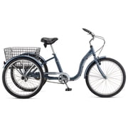 Schwinn Meridian Adult Tricycle with Basket, 24 Inch Wheels, Ages 14+, Slate Blue