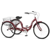 Schwinn Meridian Adult Tricycle, 26 Inch Wheels, Single Speed, Black Cherry